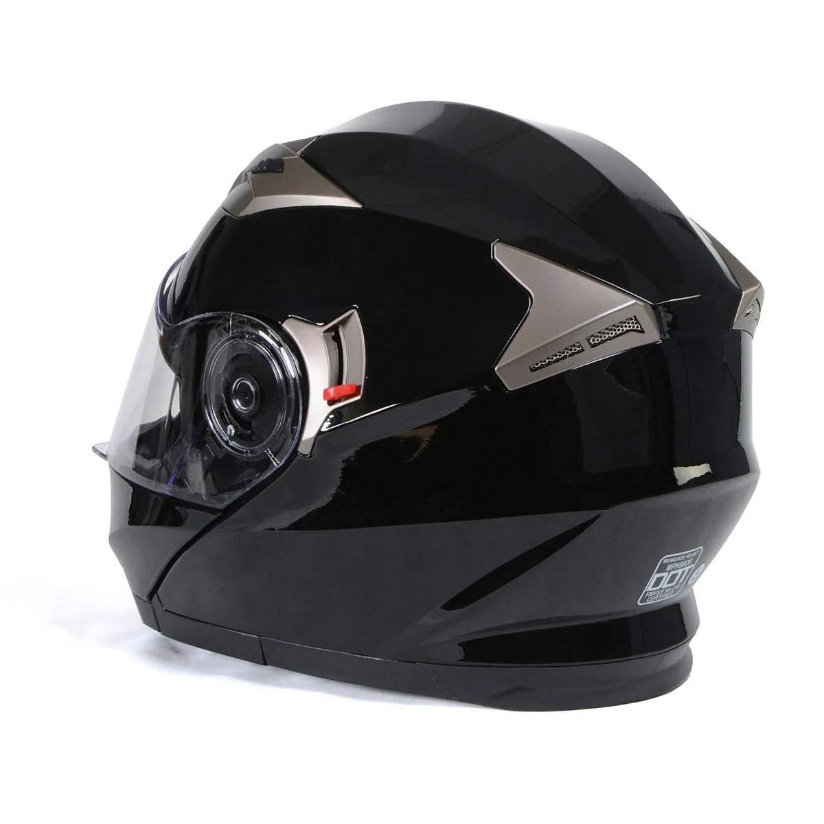 Milwaukee Helmets MPH9806DOT 'Ionized' Gloss Black Modular Helmet for Men and Women Biker w/ MP7922FMSET Heated Balaclava Bundle