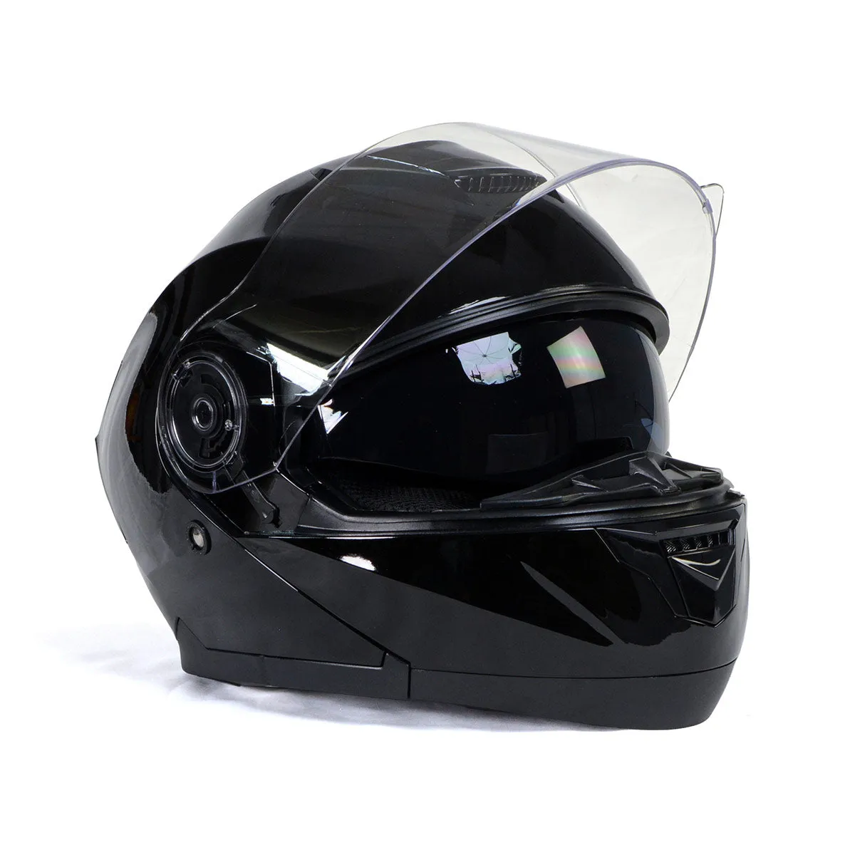 Milwaukee Helmets MPH9815DOT 'Breeze' Gloss Black Modular Helmet for Men and Women Biker w/ MP7922FMSET Heated Balaclava Bundle