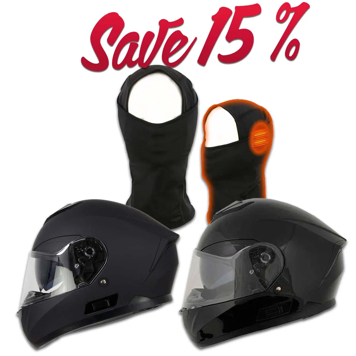 Milwaukee 'Sweeper' Full Face Helmet w/ Heated Balaclava Bundle Deal