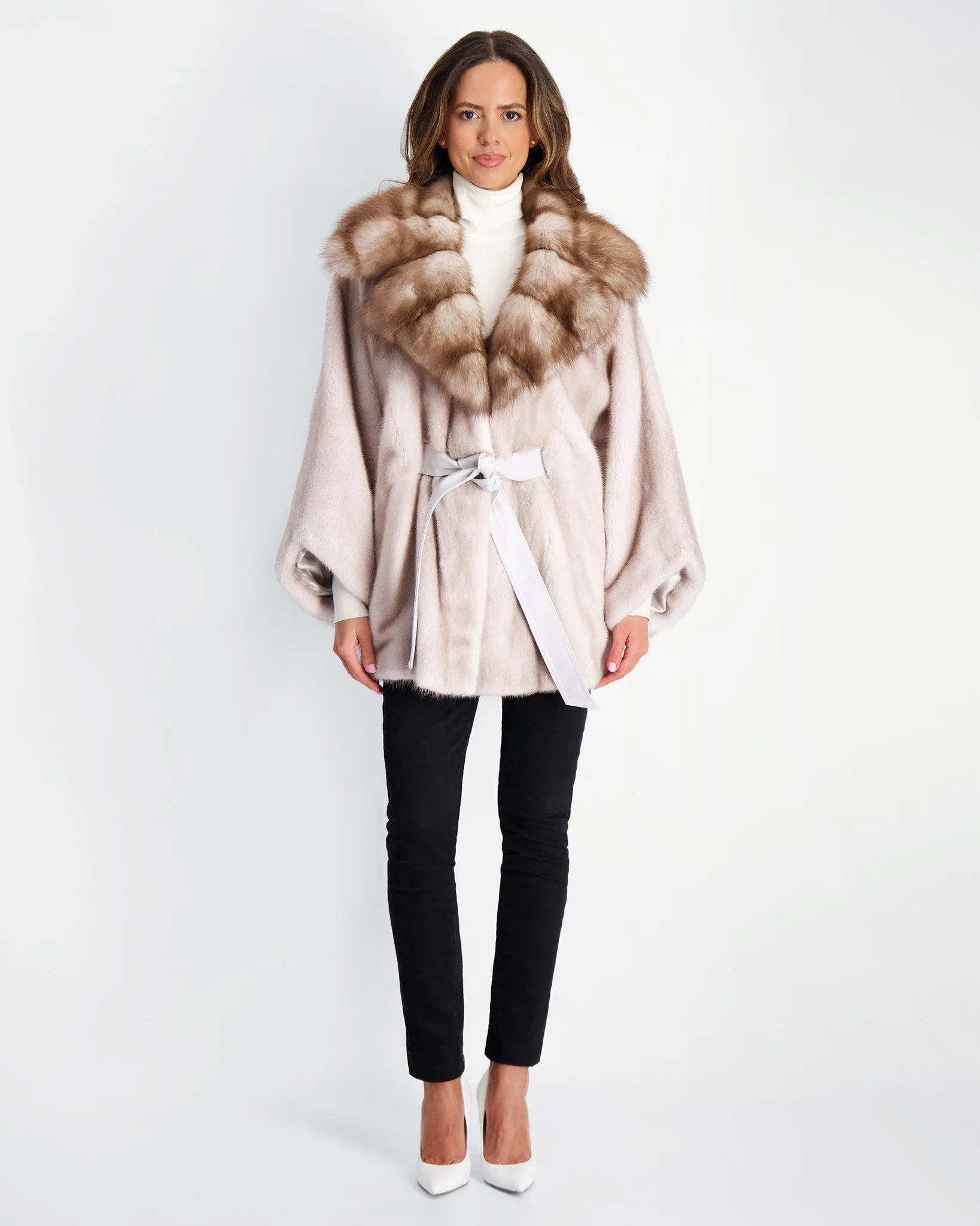 Mink Jacket with Stone Marten Collar