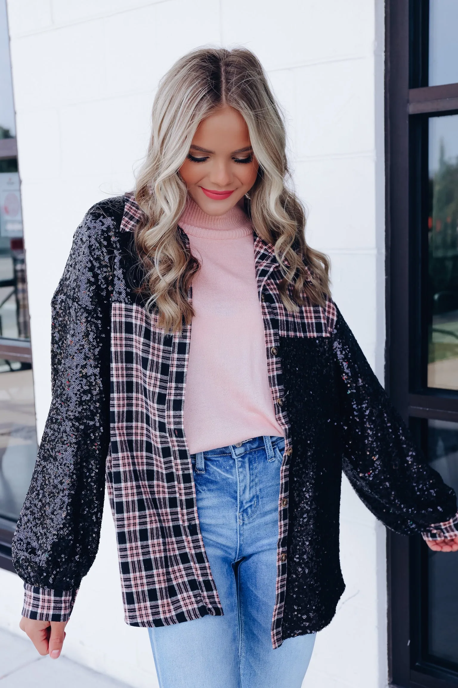 Mixed Feelings Plaid Shirt - Black