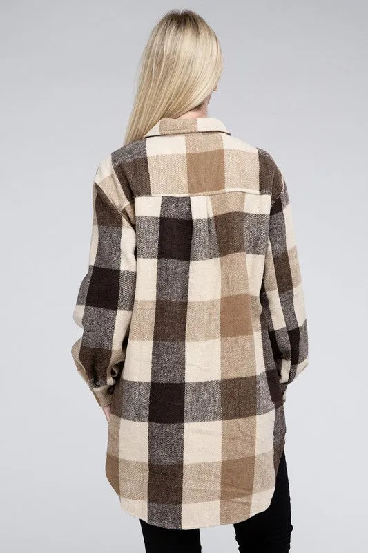 Multi Plaid Long Shacket