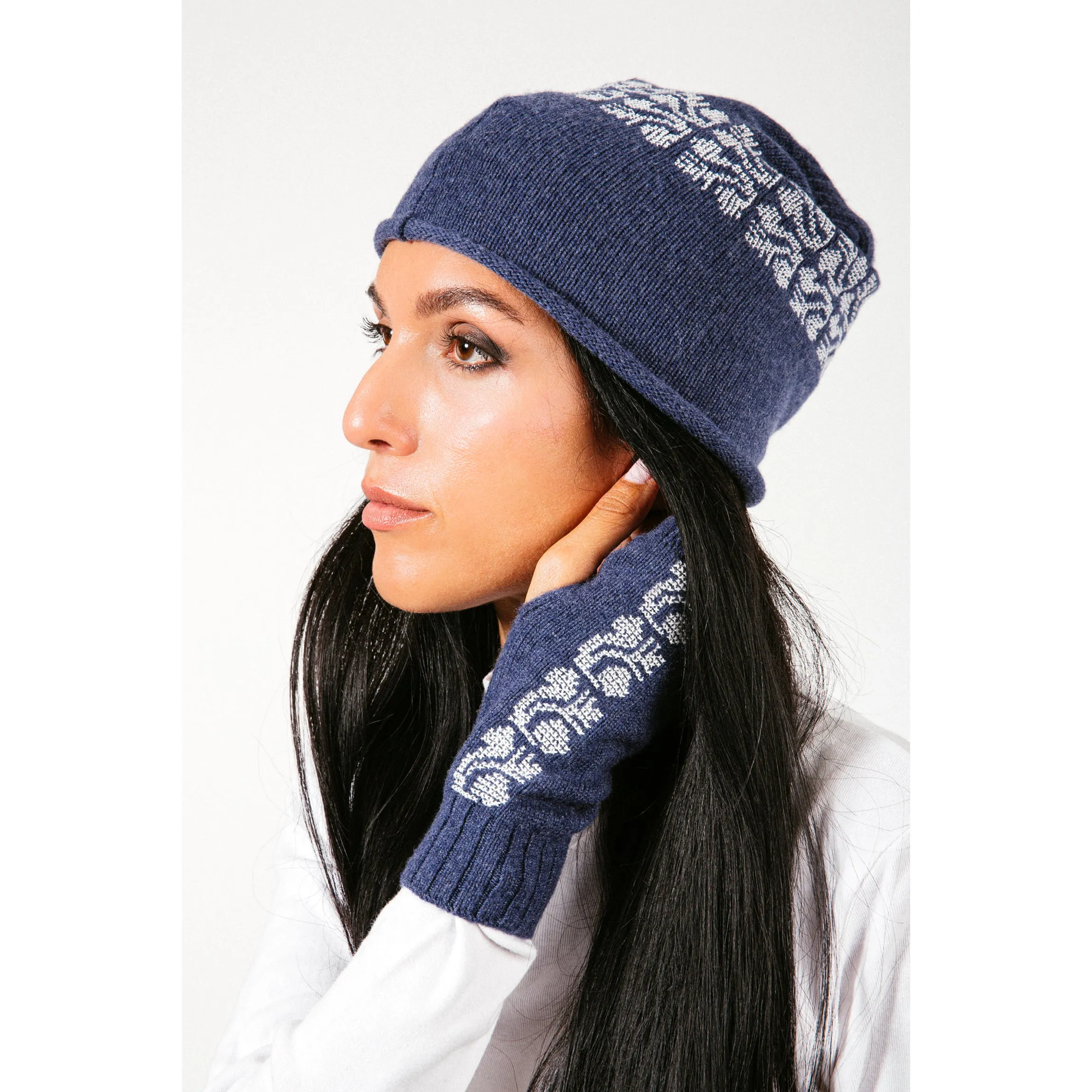 NOTTE BLUE CASHMERE BALACLAVA/BEANIE