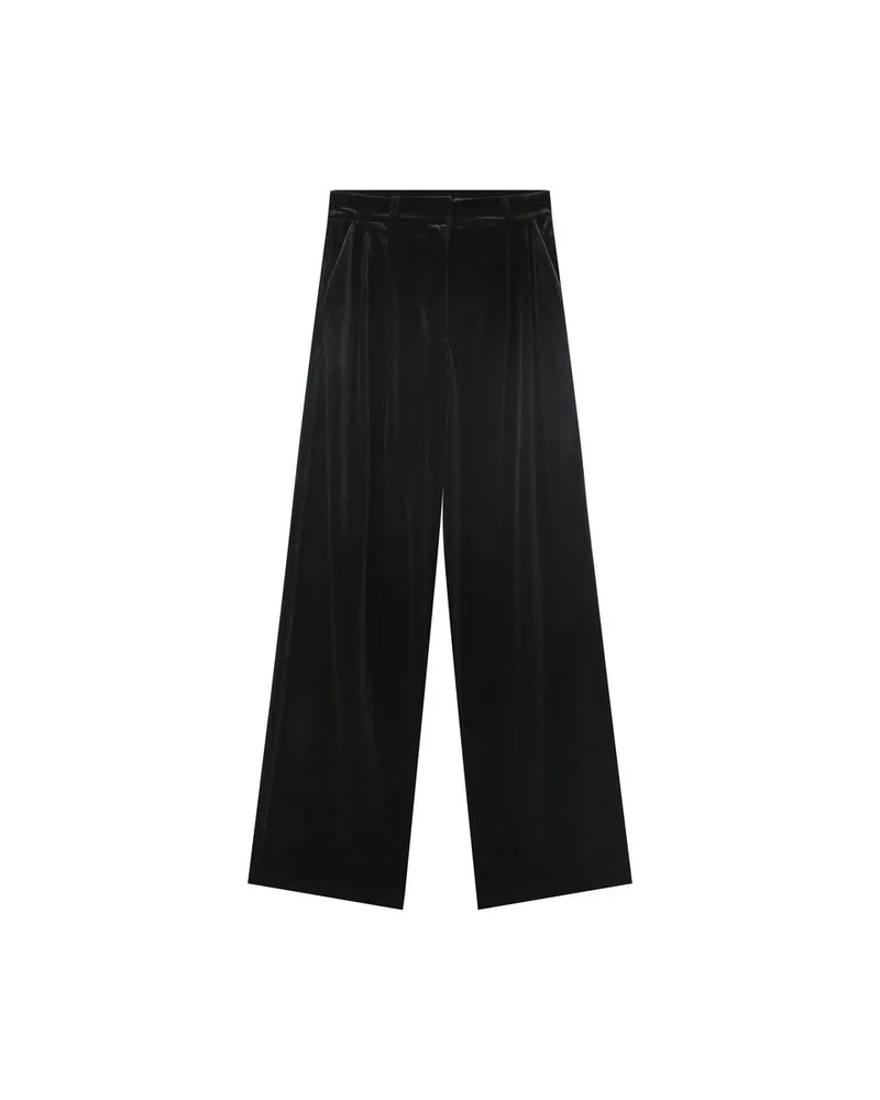 Olive Velvet Trousers Black