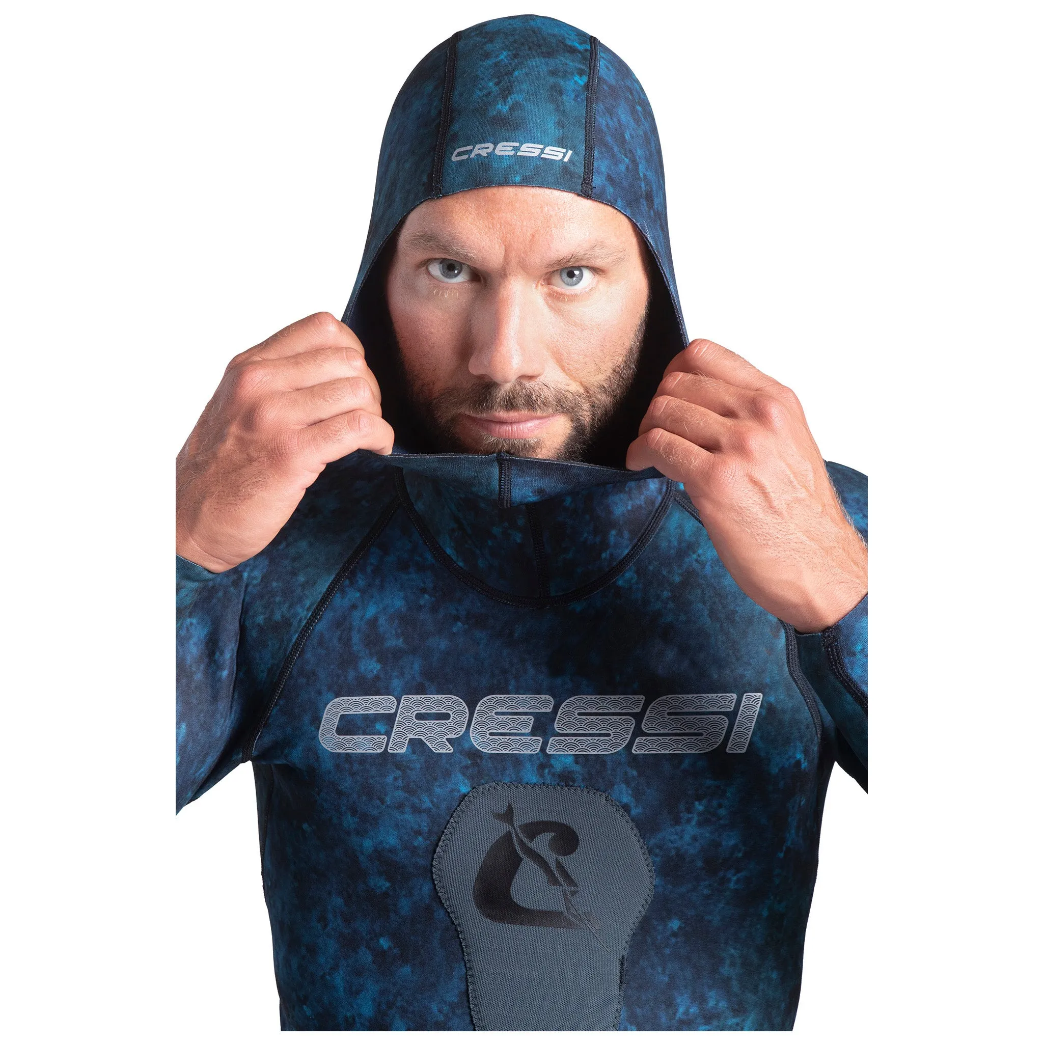 Open Box Cressi 2mm Man Tokugawa Nylon Two-Piece Wetsuit With Hood - Small