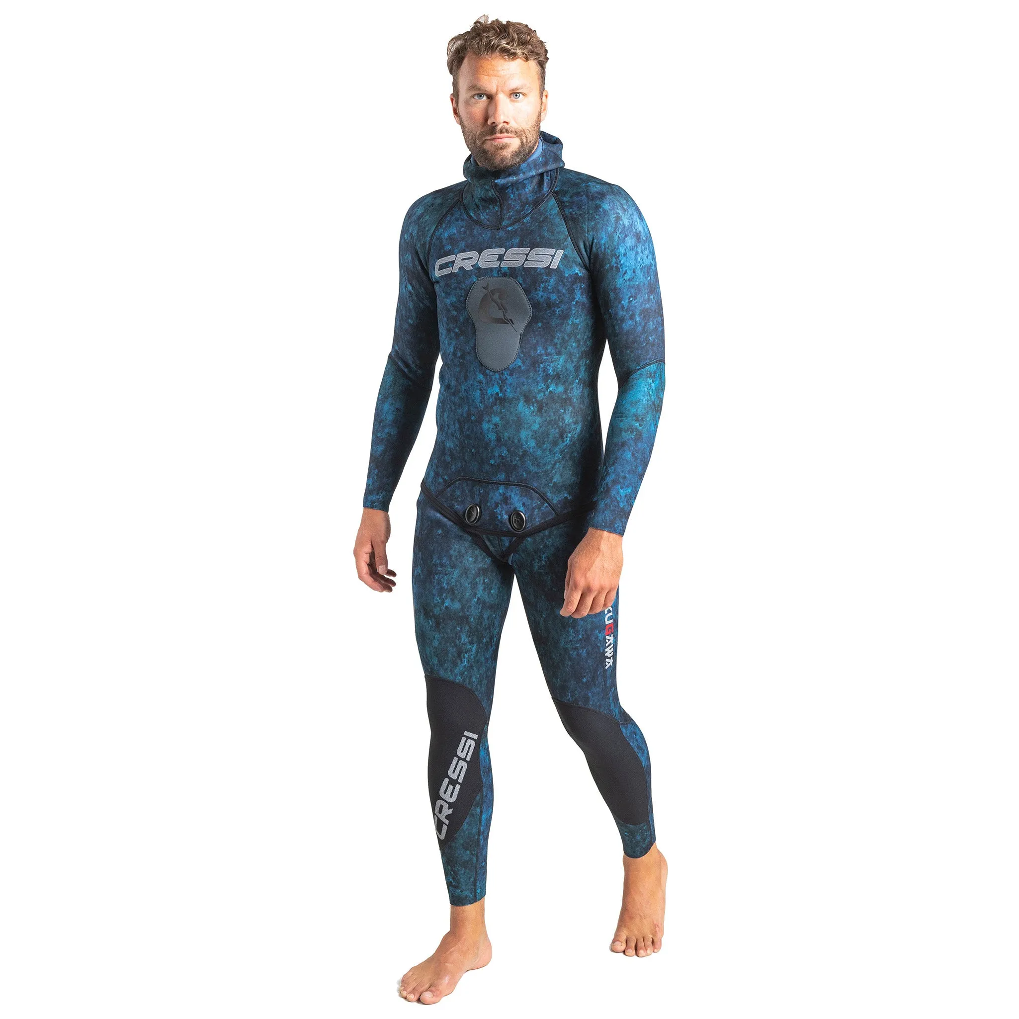 Open Box Cressi 2mm Man Tokugawa Nylon Two-Piece Wetsuit With Hood - XX-Large