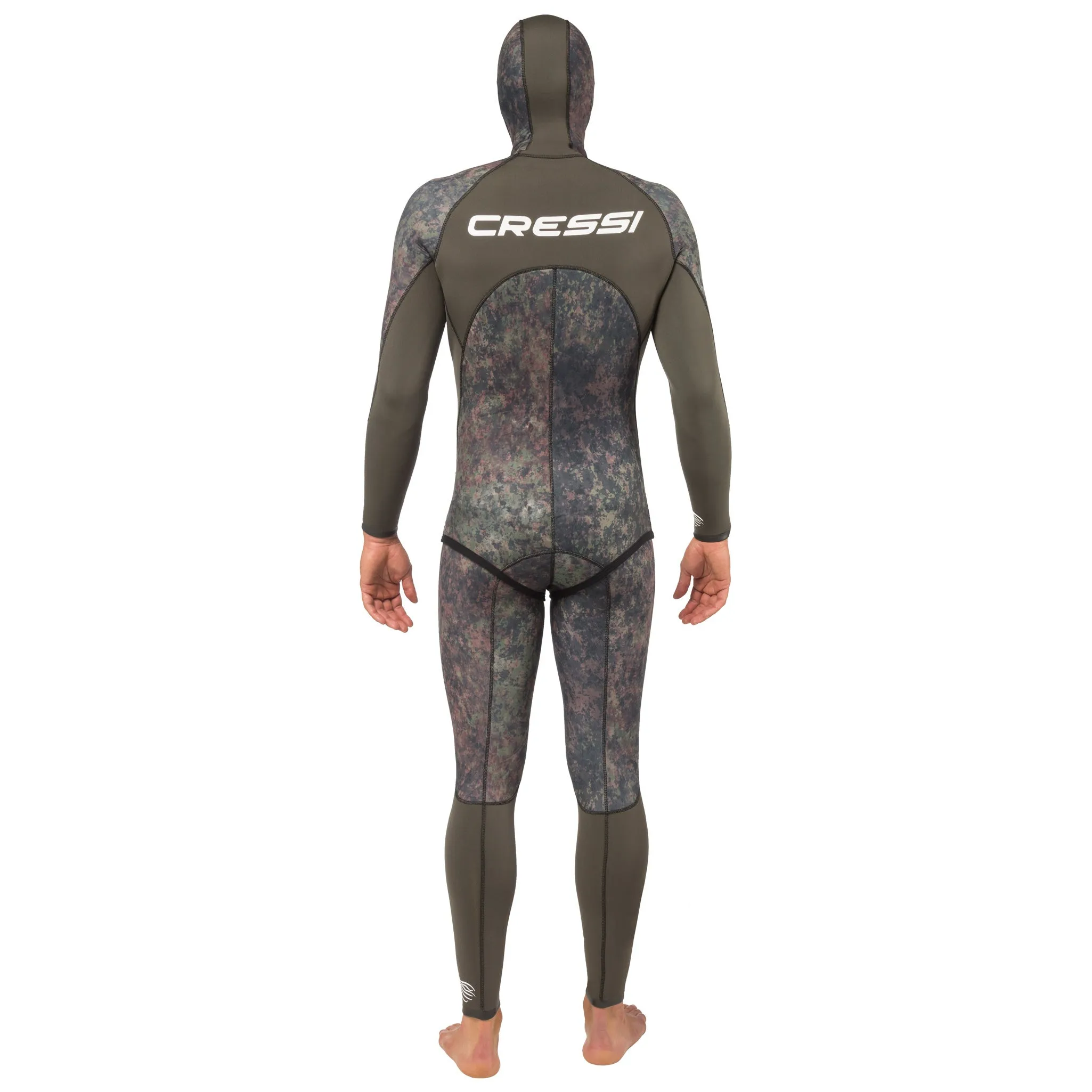 Open Box Cressi 5mm Mens Seppia 1-piece Freediving Wetsuit - Camo Grey - Medium/3 (Top Only, Without Pants)