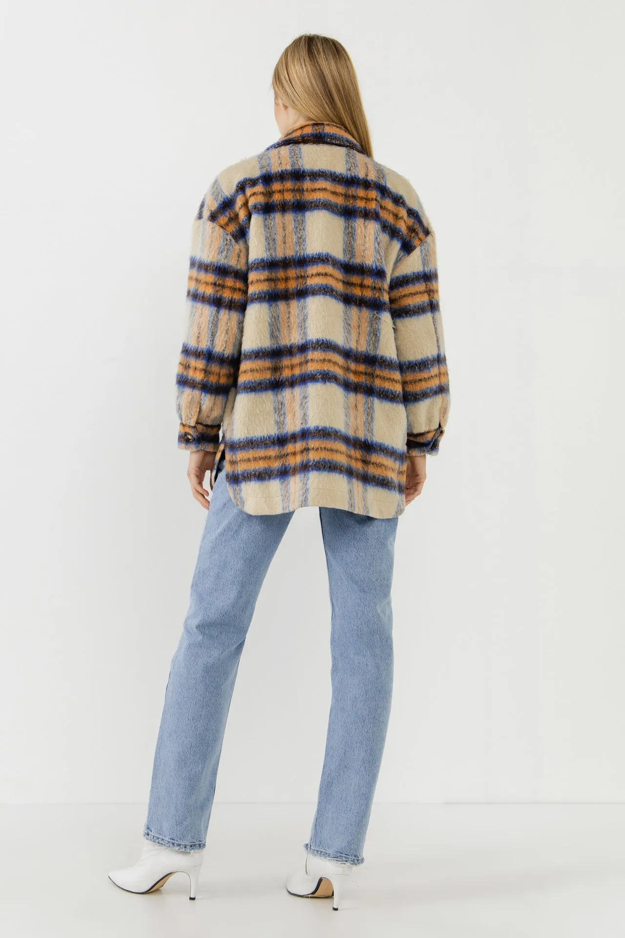 Oversized Plaid Shacket with Pockets