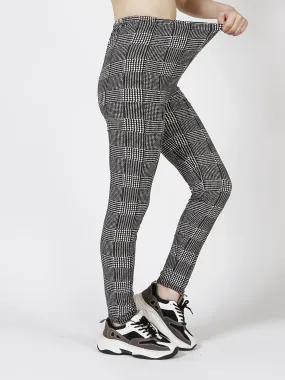 Plaid Print High Waist Leggings for Womens Fashion