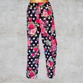 Pomodoro Navy Floral Summer Floral Ankle Length Pants.  UK 18  US 14 EU 46