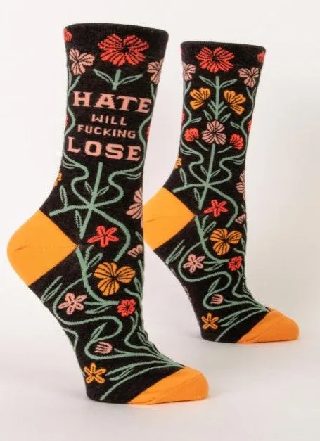 "Blue Q" Women's Socks - Hate Will Fucking Lose