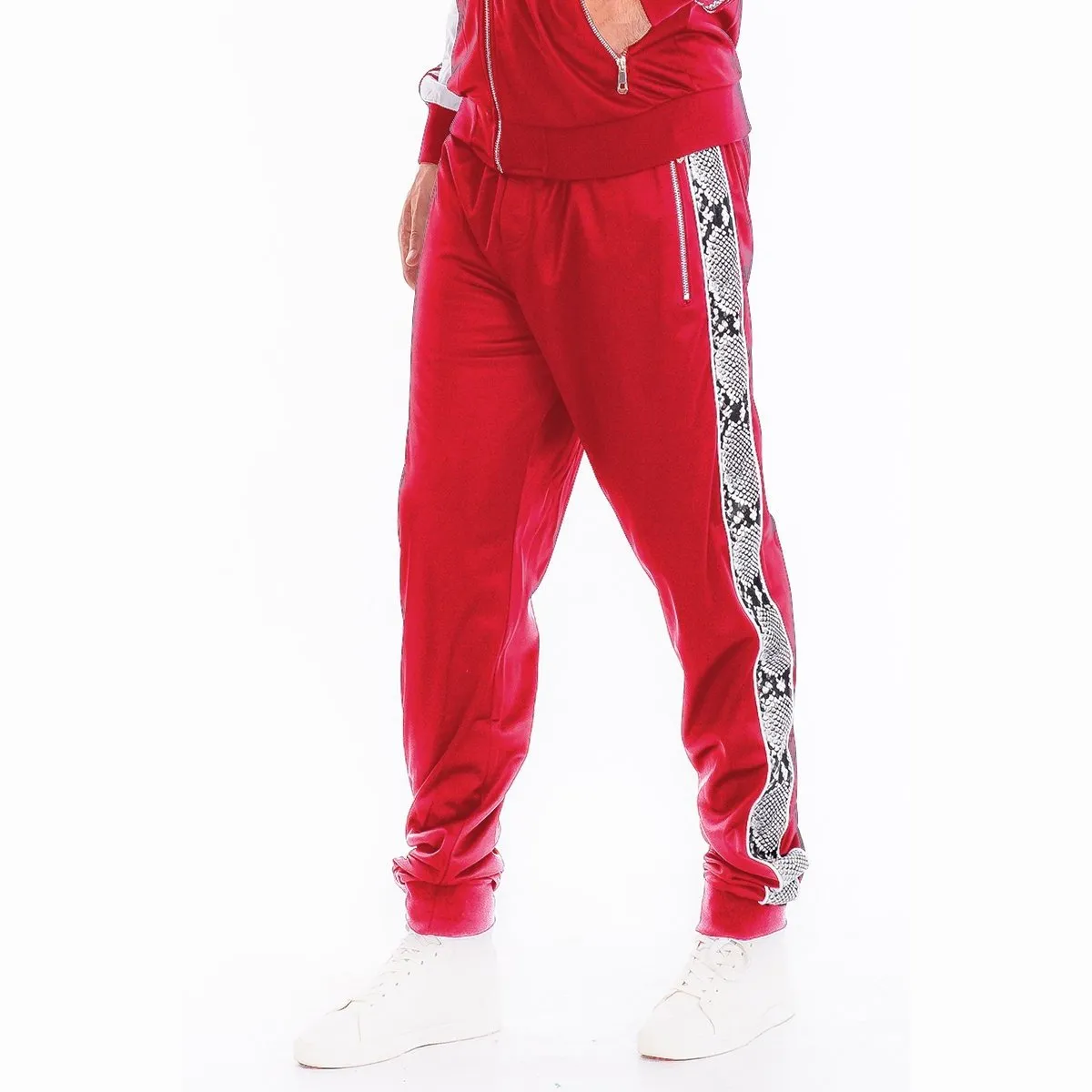 Red Snake Side Track Pants