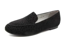 Ruby  Black Velvet Leopard Print Slip On  211