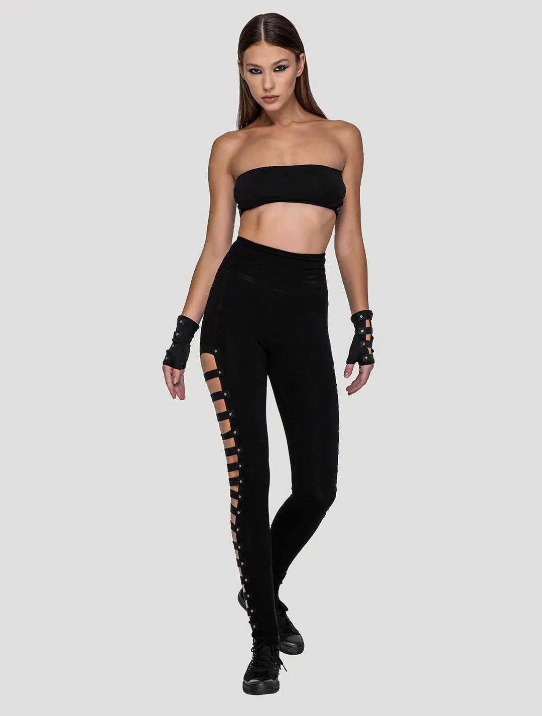 Slashed High-Waist Leggings