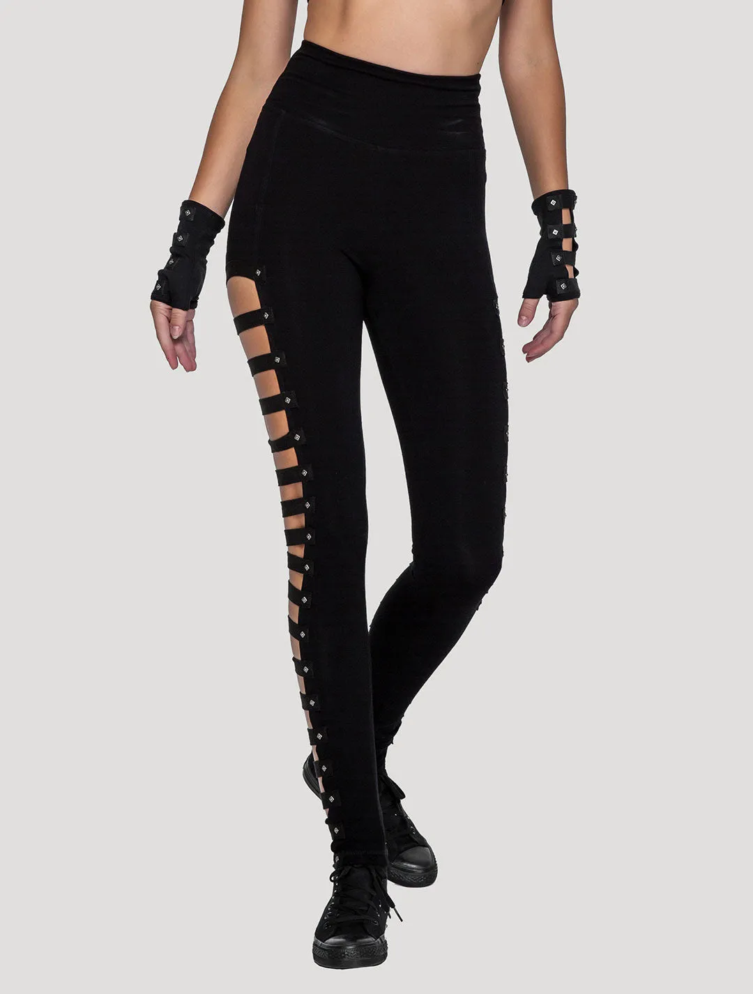 Slashed High-Waist Leggings