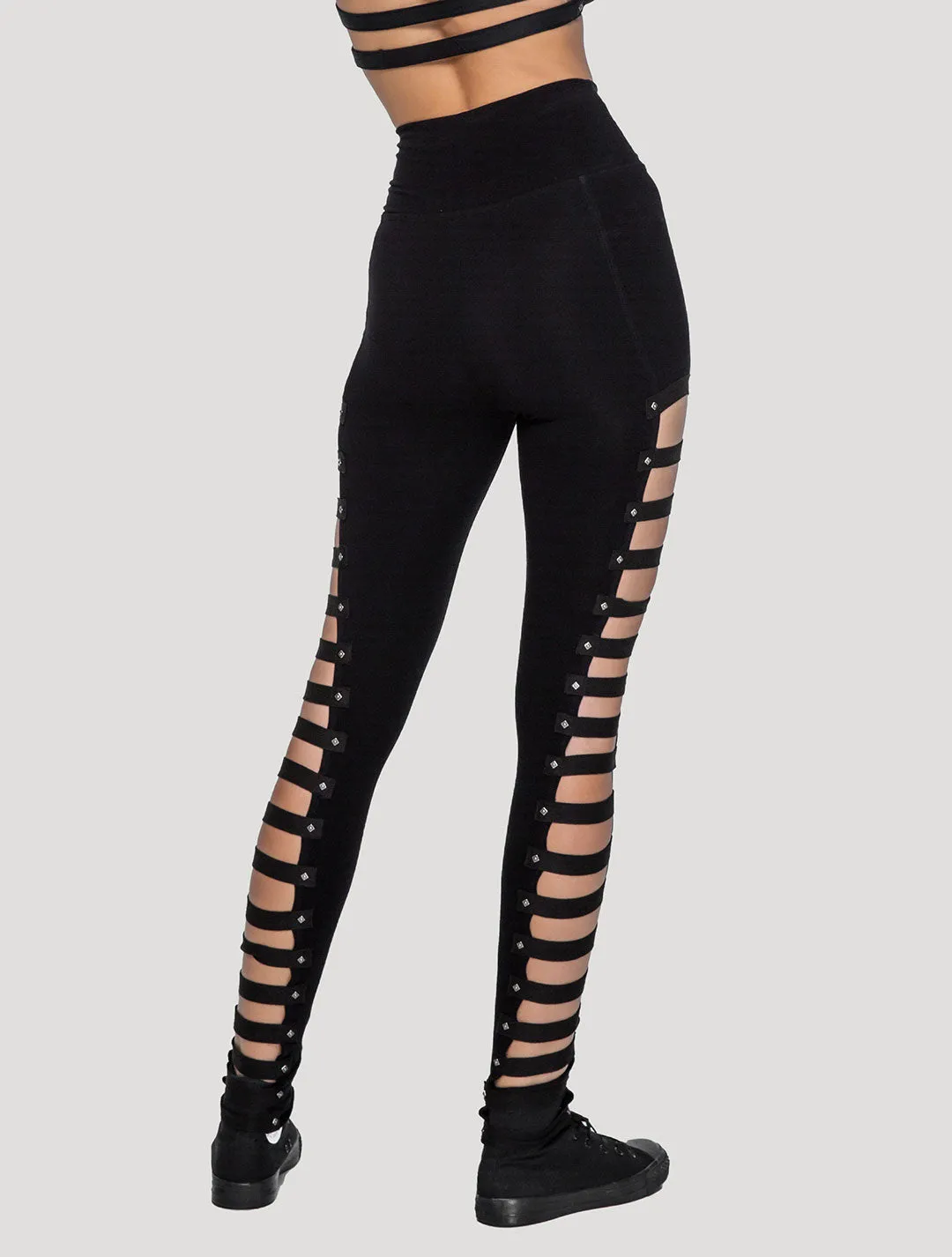 Slashed High-Waist Leggings