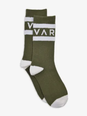 Spencer Sock in Dark Olive/Egret