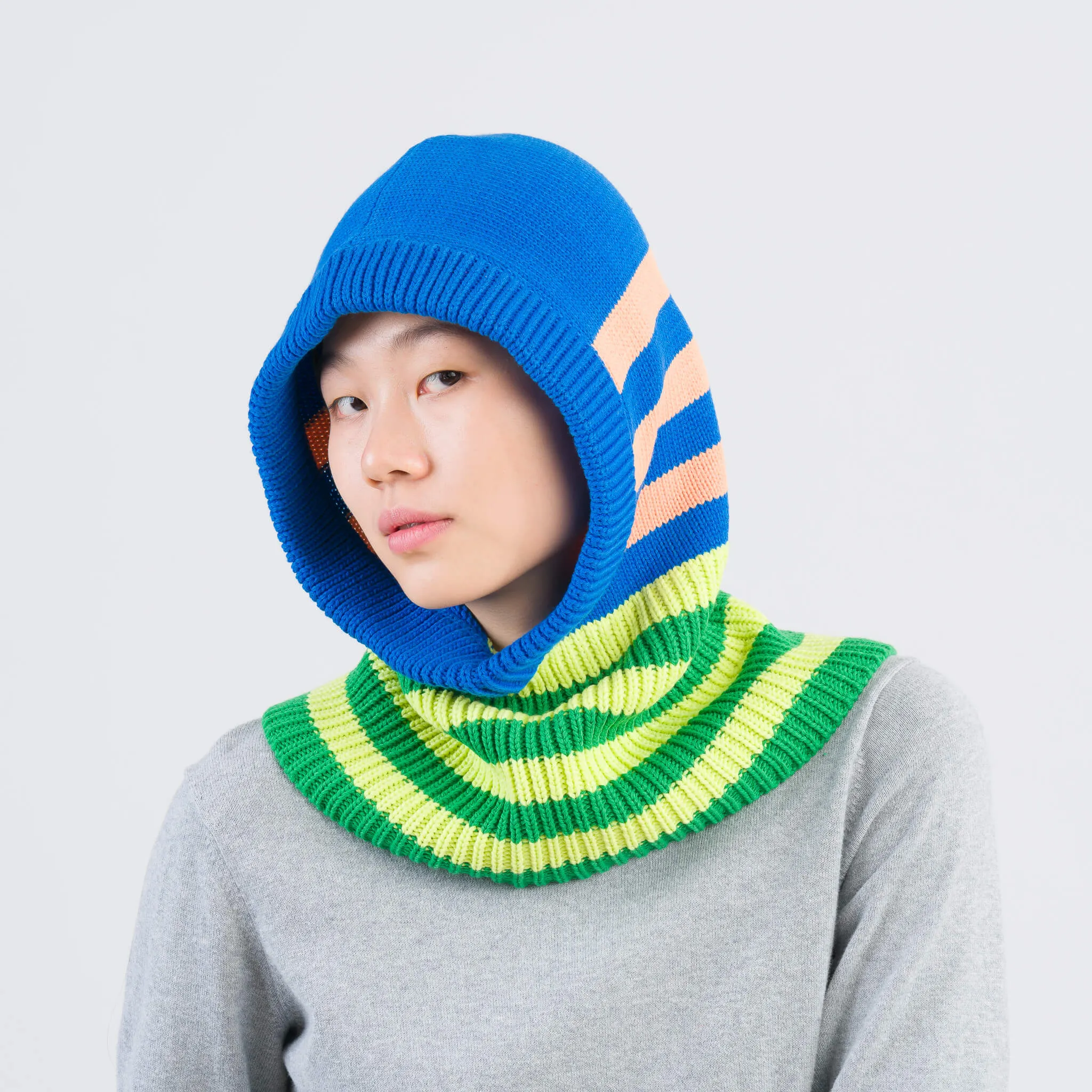 Sport Stripe Knit Hood