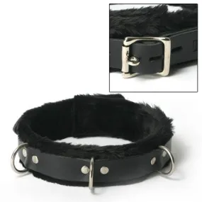 Strict Leather Collar Fur Lined 1in Wide