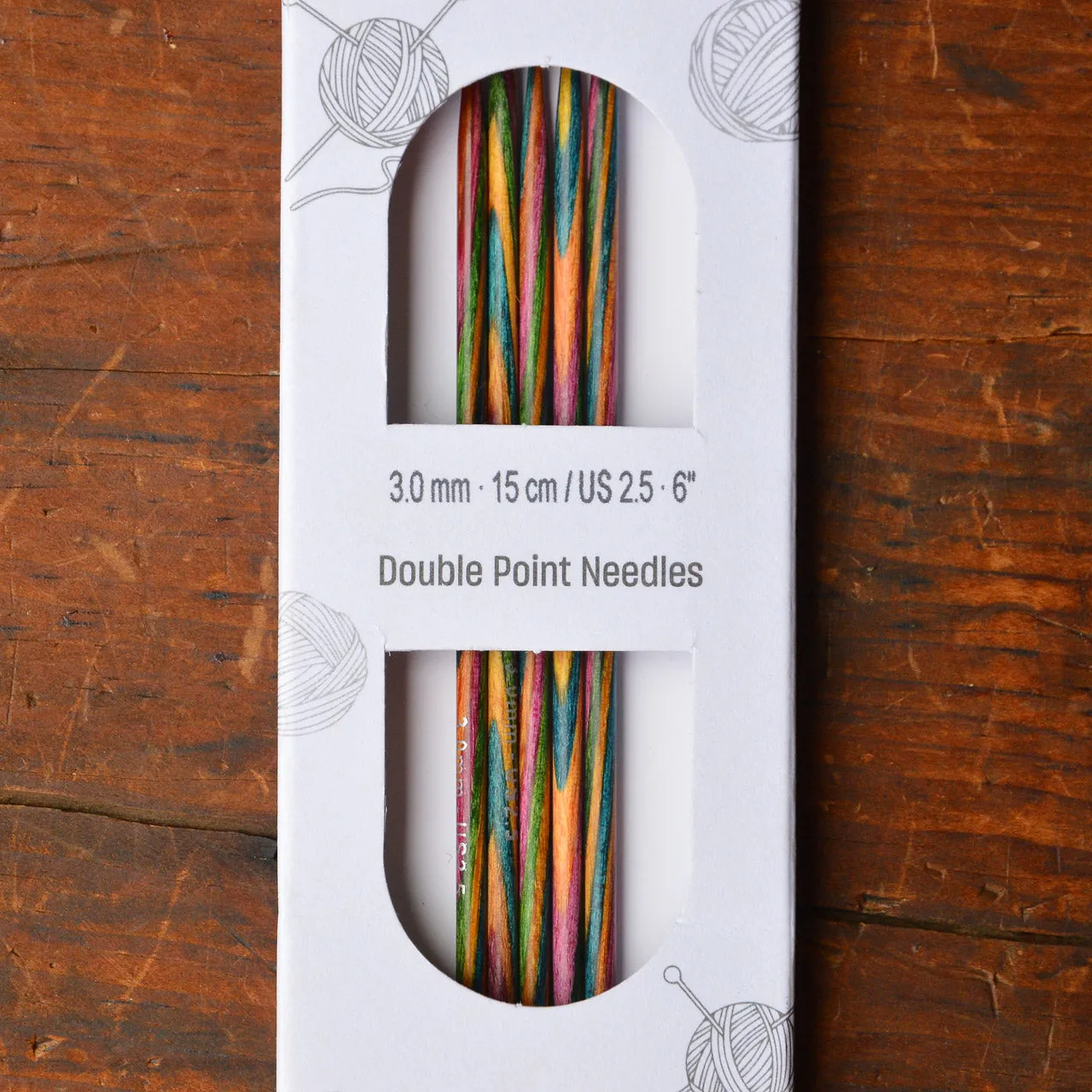 Symfonie Bamboo Rainbow Knitting Needles - Double Point (15cm)