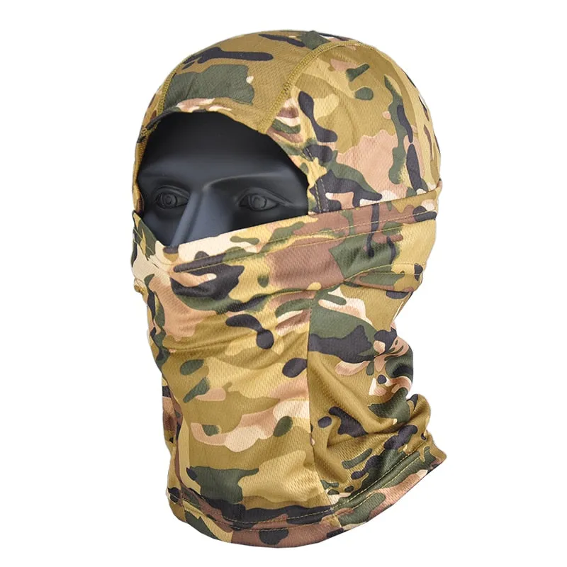 Tactical Camouflage Balaclava Full Face Mask CS Wargame Army Hunting Cycling Sports Helmet Liner Cap Military Multicam CP Scarf