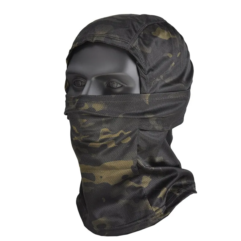 Tactical Camouflage Balaclava Full Face Mask CS Wargame Army Hunting Cycling Sports Helmet Liner Cap Military Multicam CP Scarf