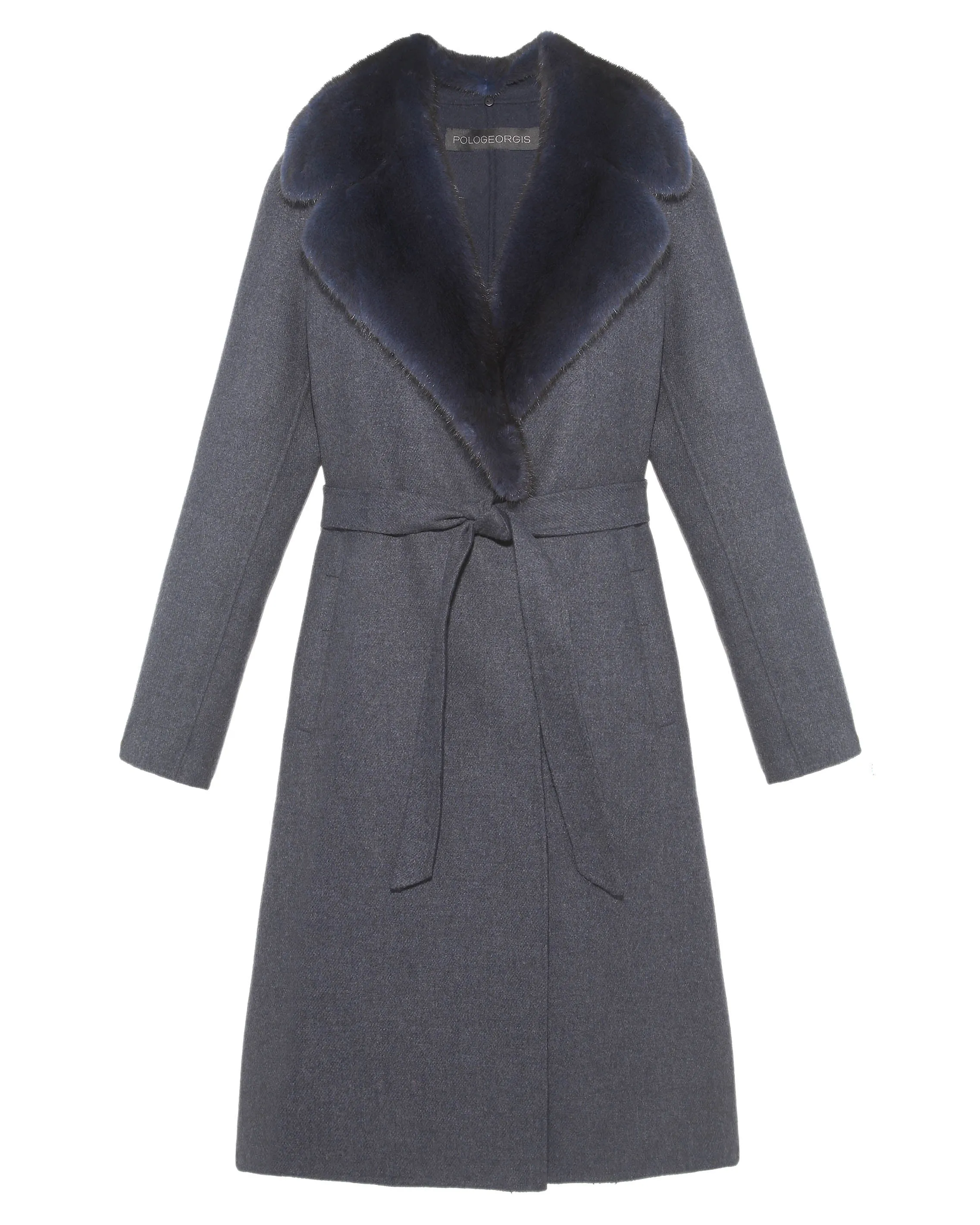 The Aubrey Wool Blend Coat with Mink Fur Collar