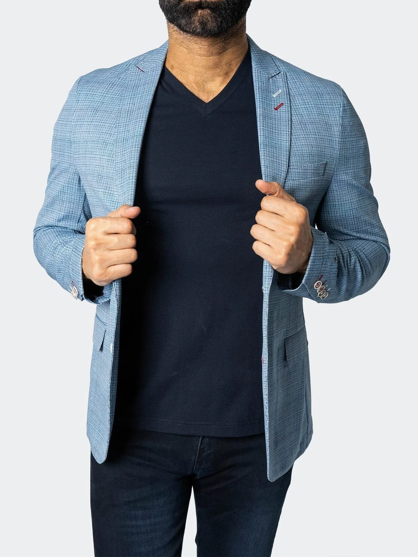 Unconstructed Stretch Blazer - Rain Blue