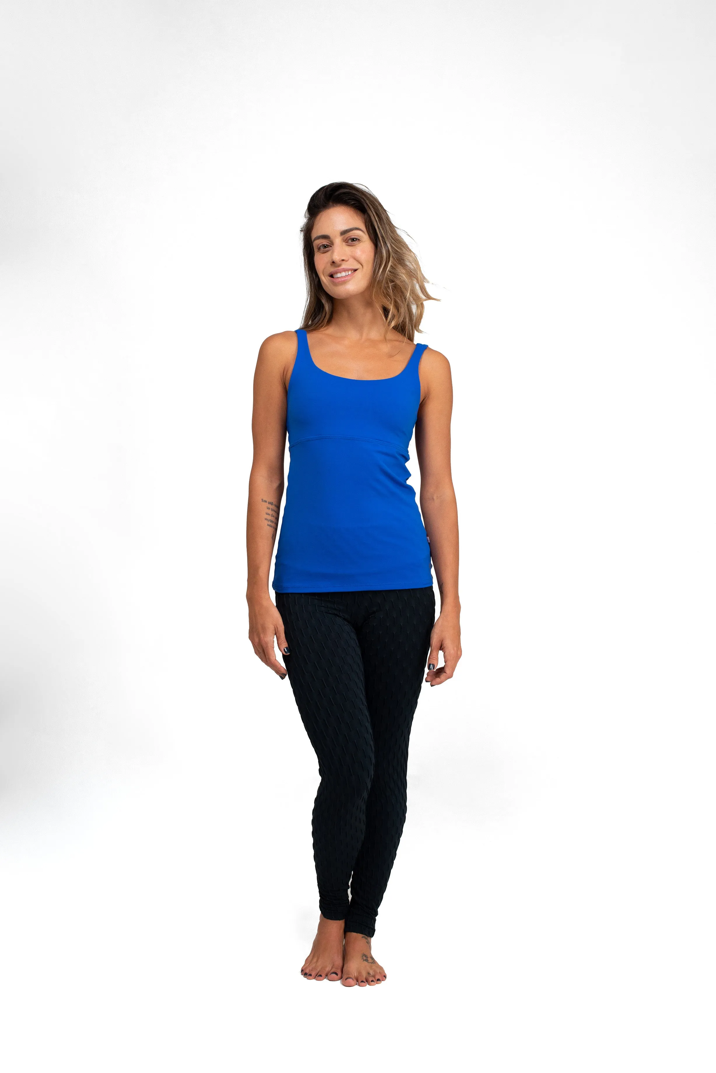 Weave Tank Top, Royal Blue, Supplex