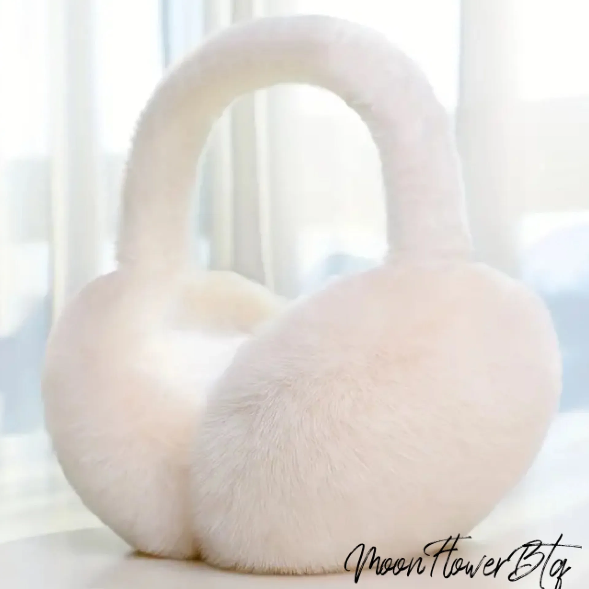 White Plush Faux Fur Ear Muffs