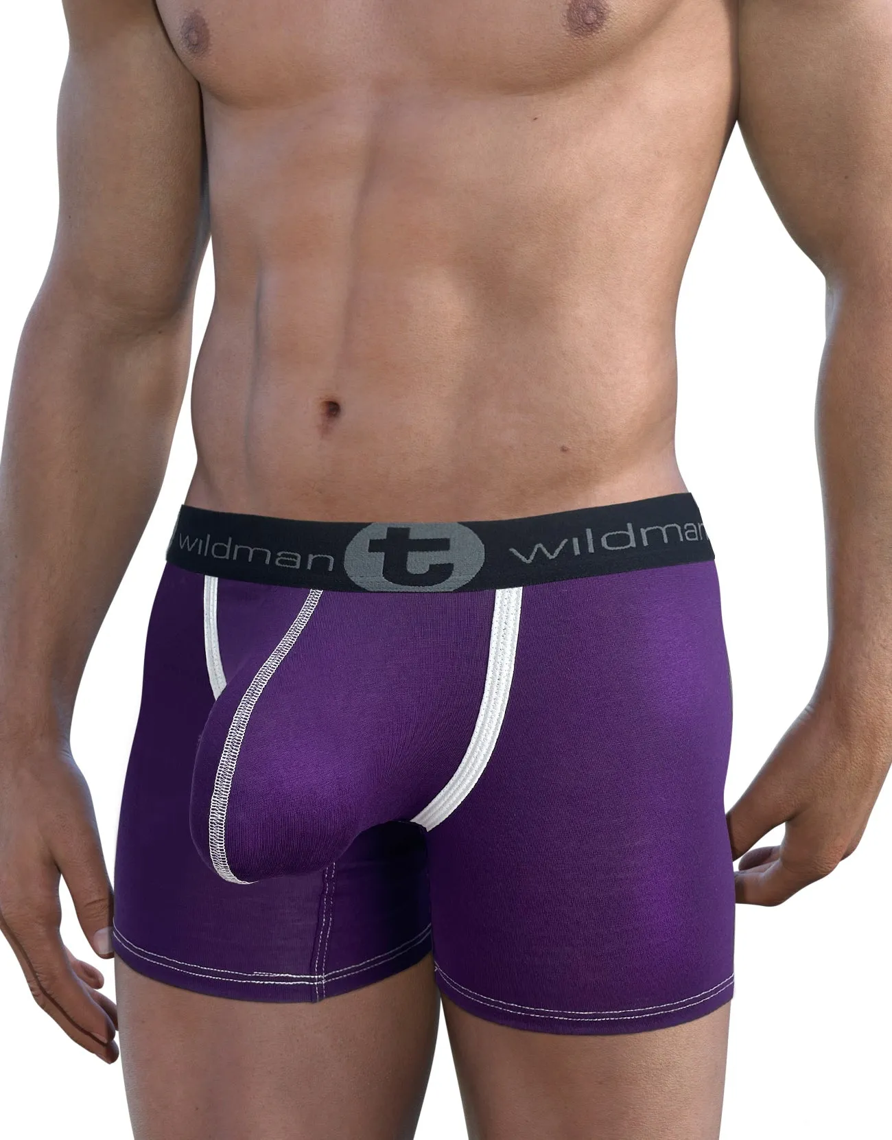 WildmanT Modal Big Boy Pouch 5" Inseam Boxer Brief Purple