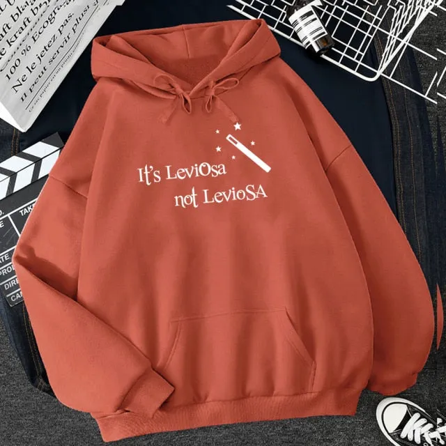 Wjczt Women Hipster Streetwear Sweatshirts 2021 It&#39;s Leviosa Magic Fleece Casual Hoodies Female Autumn Harajuku Tracksuit Brand Hooded