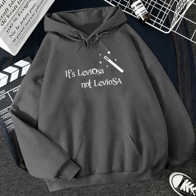 Wjczt Women Hipster Streetwear Sweatshirts 2021 It&#39;s Leviosa Magic Fleece Casual Hoodies Female Autumn Harajuku Tracksuit Brand Hooded