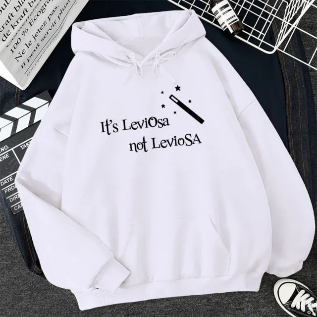 Wjczt Women Hipster Streetwear Sweatshirts 2021 It&#39;s Leviosa Magic Fleece Casual Hoodies Female Autumn Harajuku Tracksuit Brand Hooded