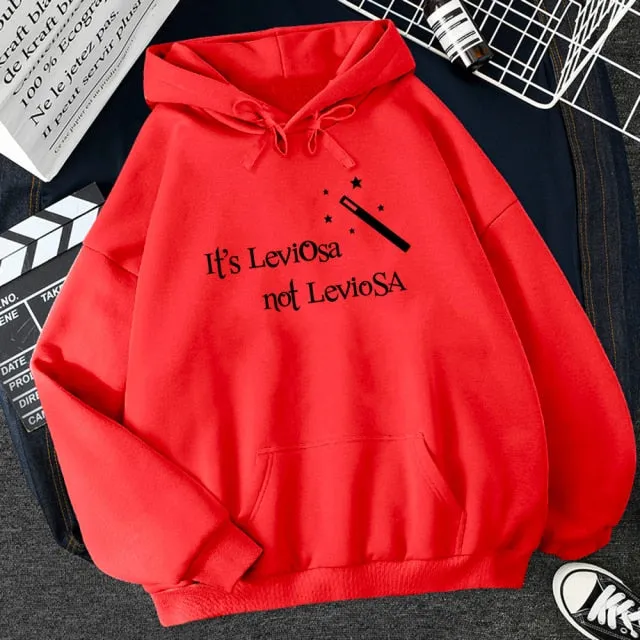 Wjczt Women Hipster Streetwear Sweatshirts 2021 It&#39;s Leviosa Magic Fleece Casual Hoodies Female Autumn Harajuku Tracksuit Brand Hooded