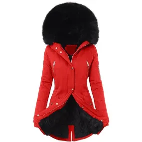 Women's Fur Collar Mid-length Coat