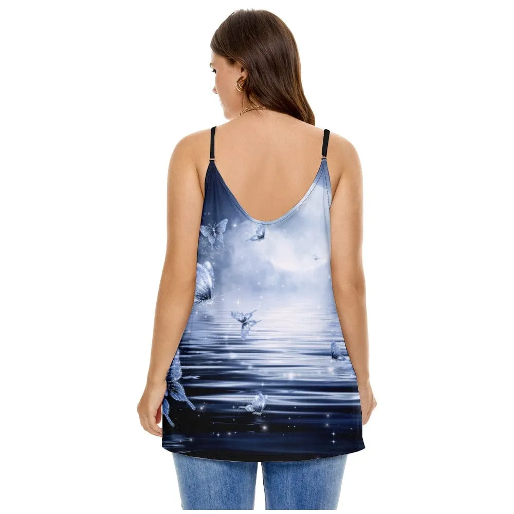 Women's Loose-Fitting Butterflies Tank Top